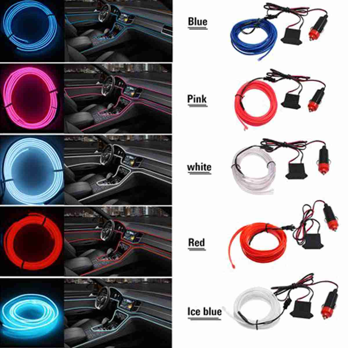 Car Cold Light Line - Interior Car Lights - Car LED Lights Interior - Thumbnail 2