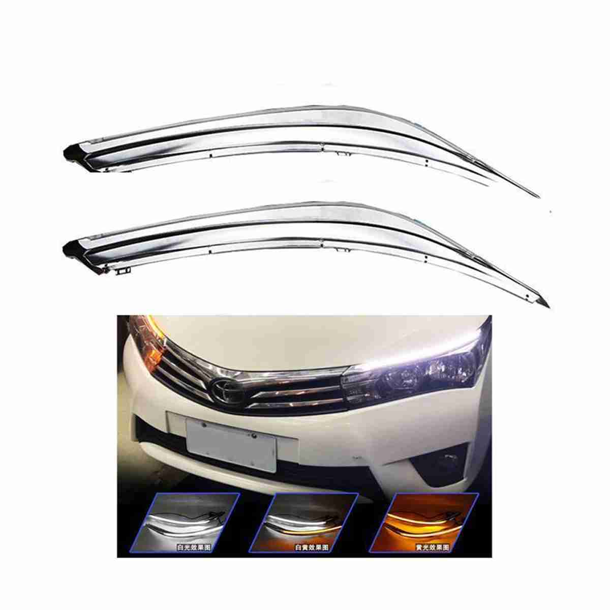Front DRL Sequential Headlight Eyebrow Daytime Running Light for Toyota Corolla 2014 to 2020 - Image 1