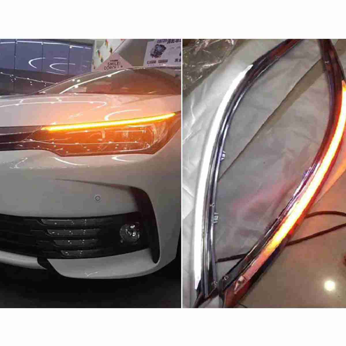 Front DRL Sequential Headlight Eyebrow Daytime Running Light for Toyota Corolla 2014 to 2020 - Thumbnail 2
