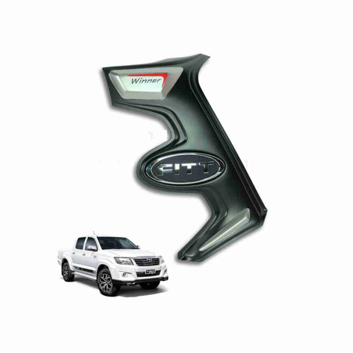 Side Fender Chrome Vents Simmulator Cover FITT Thailand for Toyota Hilux Vigo Champ 2005 to 2015 - Thumbnail 3