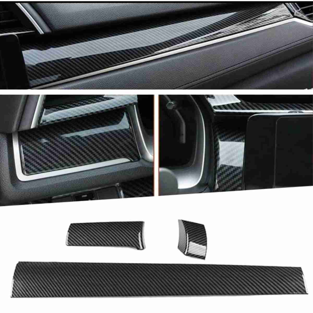 Dashboard Carbon Fiber Trim For Honda Civic 2016 to 2019 - Image 1