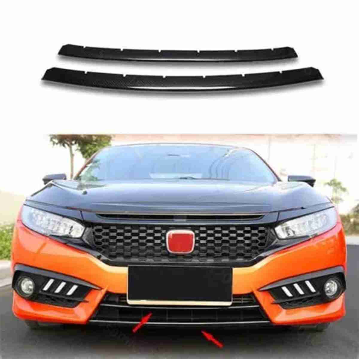 Front Down Grill Black For Honda Civic 2016 to 2021 - Image 1
