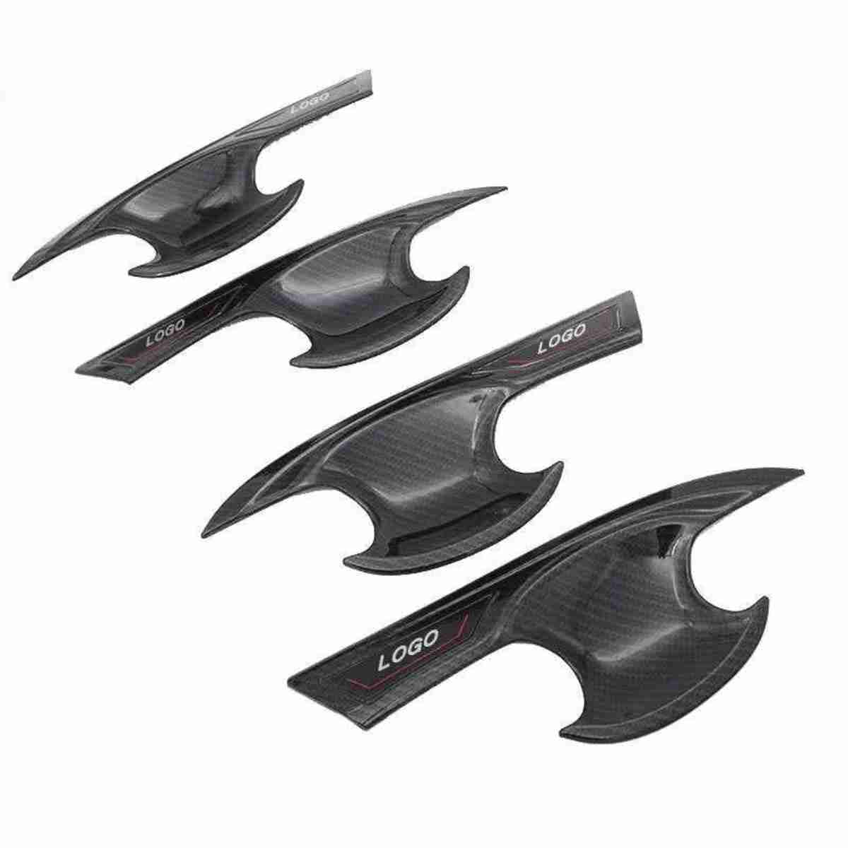 Car carbon fiber Door Handle Bowl Frame Cover Trim For Honda Civic 2016 to  2019 with logo - Thumbnail 3