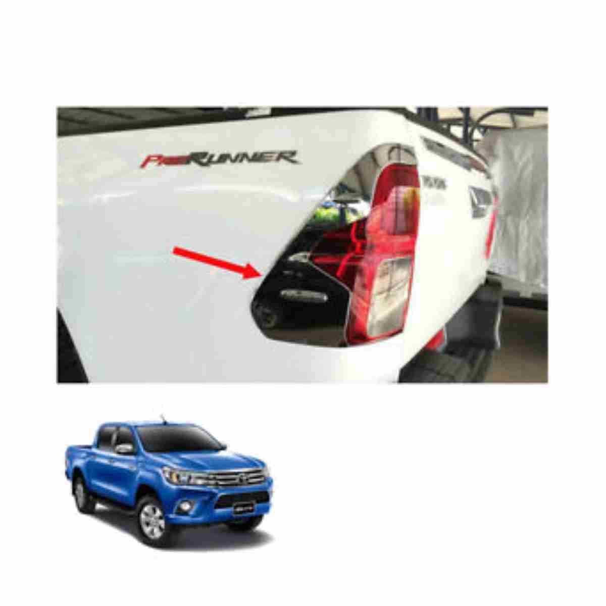 Chrome Tail Lamp Garnish For Toyota Hilux Revo 2016 to 2021 - Image 1