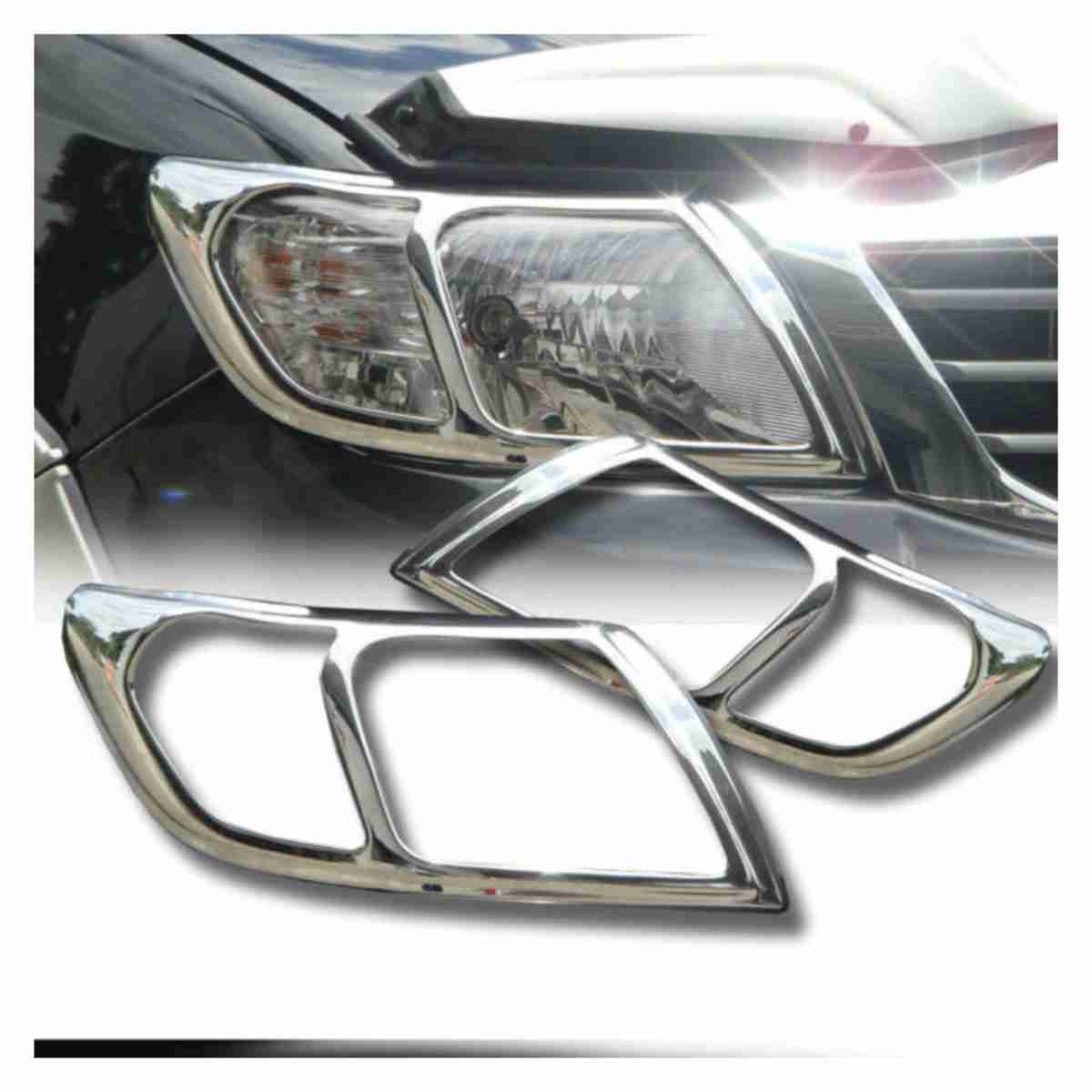 Toyota Hilux Vigo Head Lamps Chrome Cover 2012 to 2014 - Image 1
