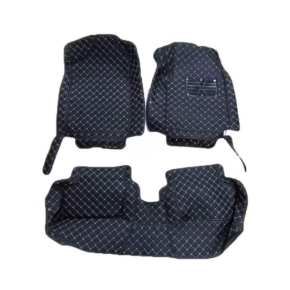 KIA Picanto 7D Custom Floor Mat Black Multi Color Thread 3 Pcs Model 2019 to 2021 - Image 1