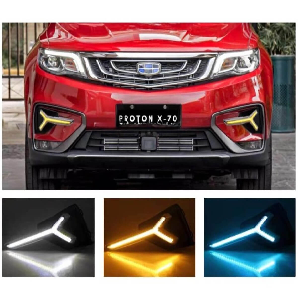 Proton X70 Fog Lamps Lights DRL Cover Arrow Style Model 2021 to 2022 - Image 1