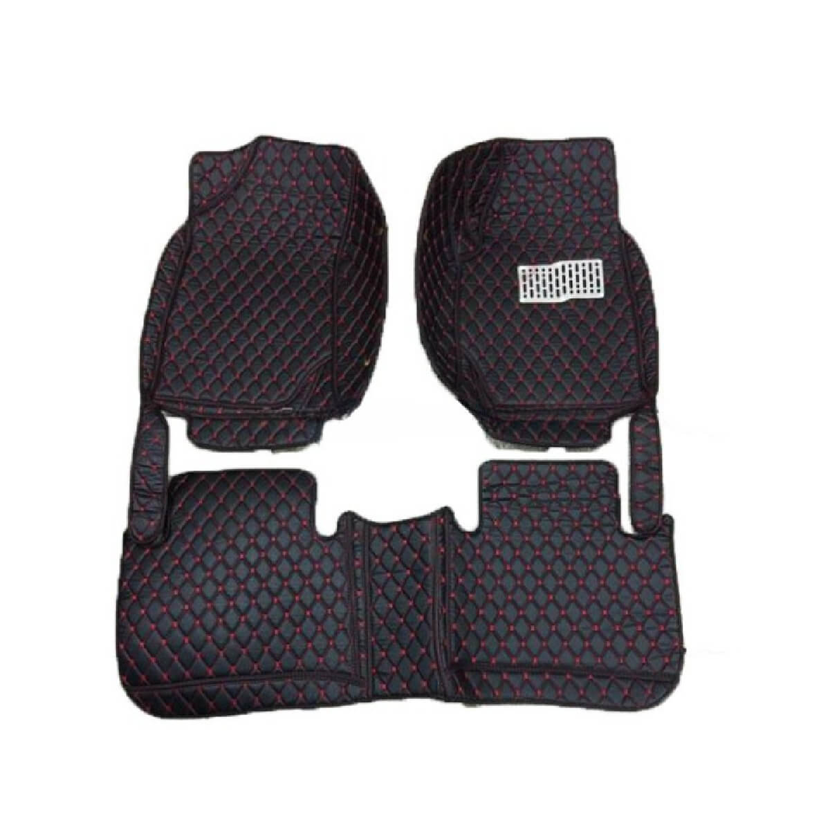 Proton Saga 7D Floor Mats Black Stitched Multi Color Thread 3 Pcs Model 2021 to 2022 - Image 1