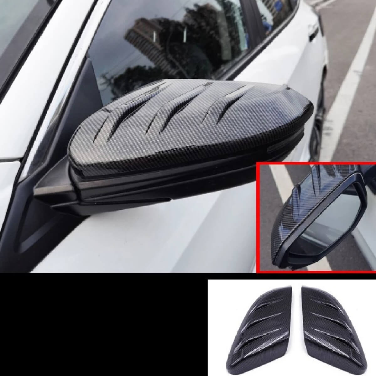 Honda Civic Sedan Side Mirror Cover Carbon Fiber 2022 to 2023 - Image 1