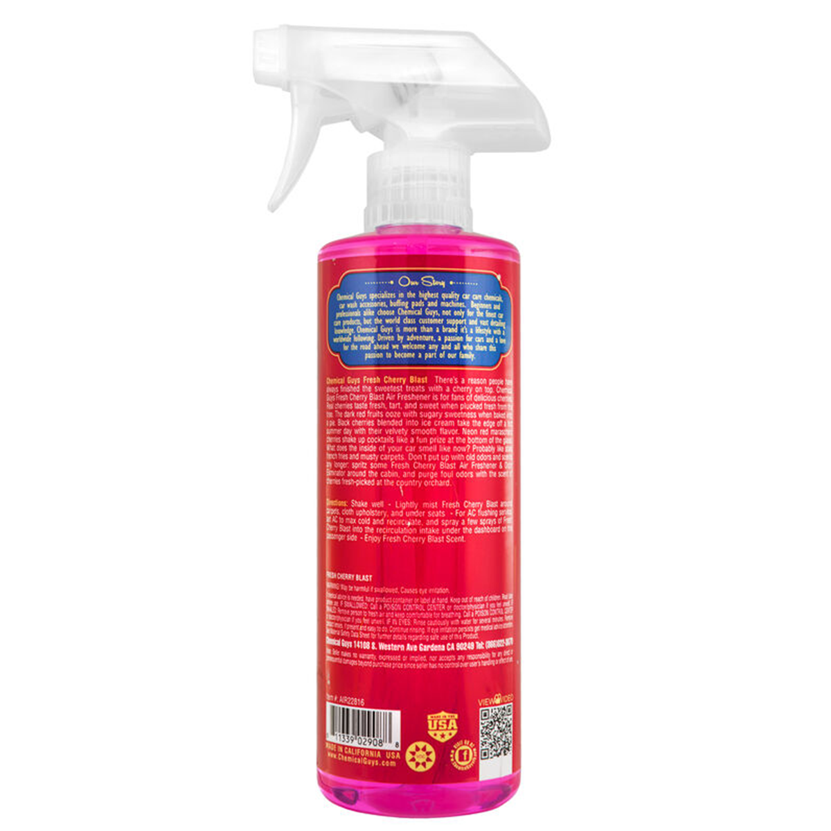 Chemical Guys Fresh Cherry Blast Scent Air Freshener And Odor Eliminator (16 oz.) - Thumbnail 2