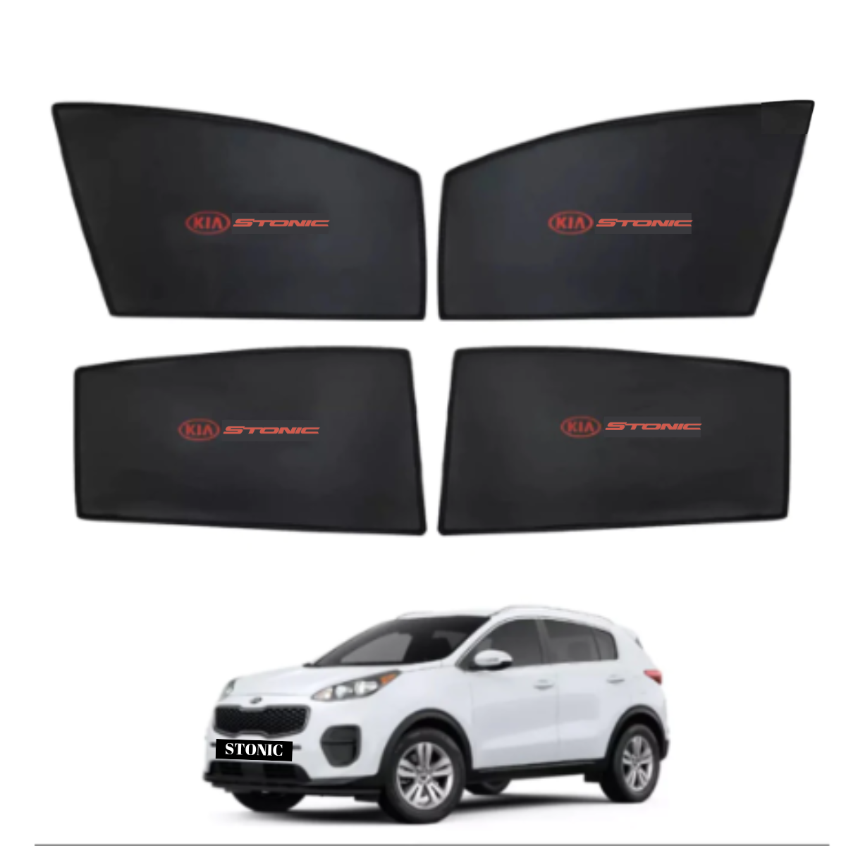 KIA Stonic Flexible Side Sunshade with Logo - Model 2021-2022 - Image 1