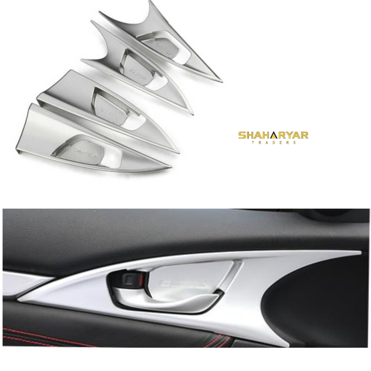 Honda Civic Inner Door Cover Chrome 4 Pcs- Model 2016-2021 - Image 1