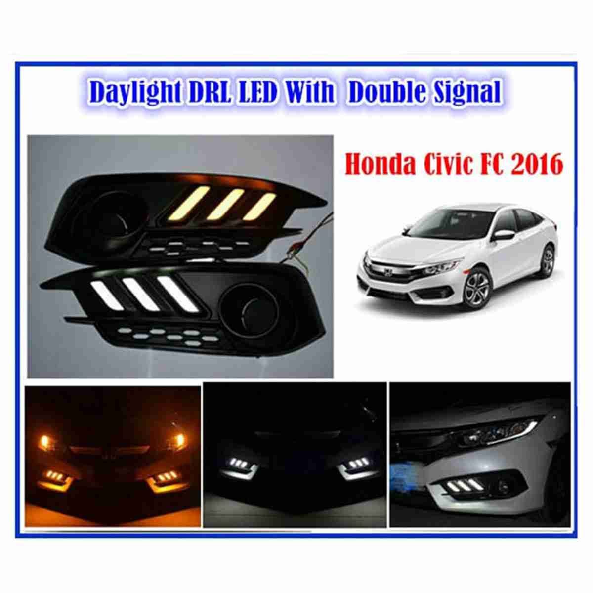 Honda Civic Cut Style Fog Lamps Lights DRL Cover - Model 2016-2021 - Thumbnail 3