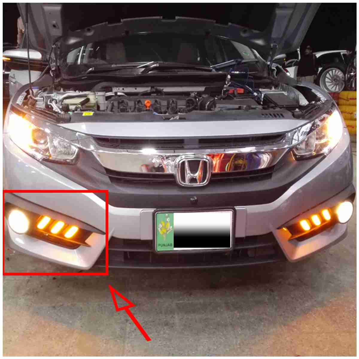 Honda Civic Cut Style Fog Lamps Lights DRL Cover - Model 2016-2021 - Thumbnail 4