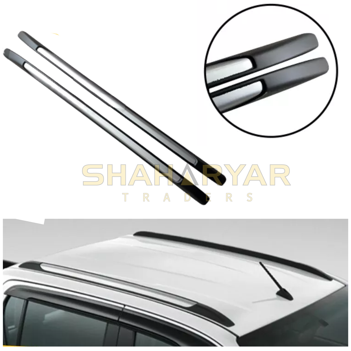 Toyota Hilux Revo Roof Rail (color: Black And Silver) - Model 2016-2022 - Image 1