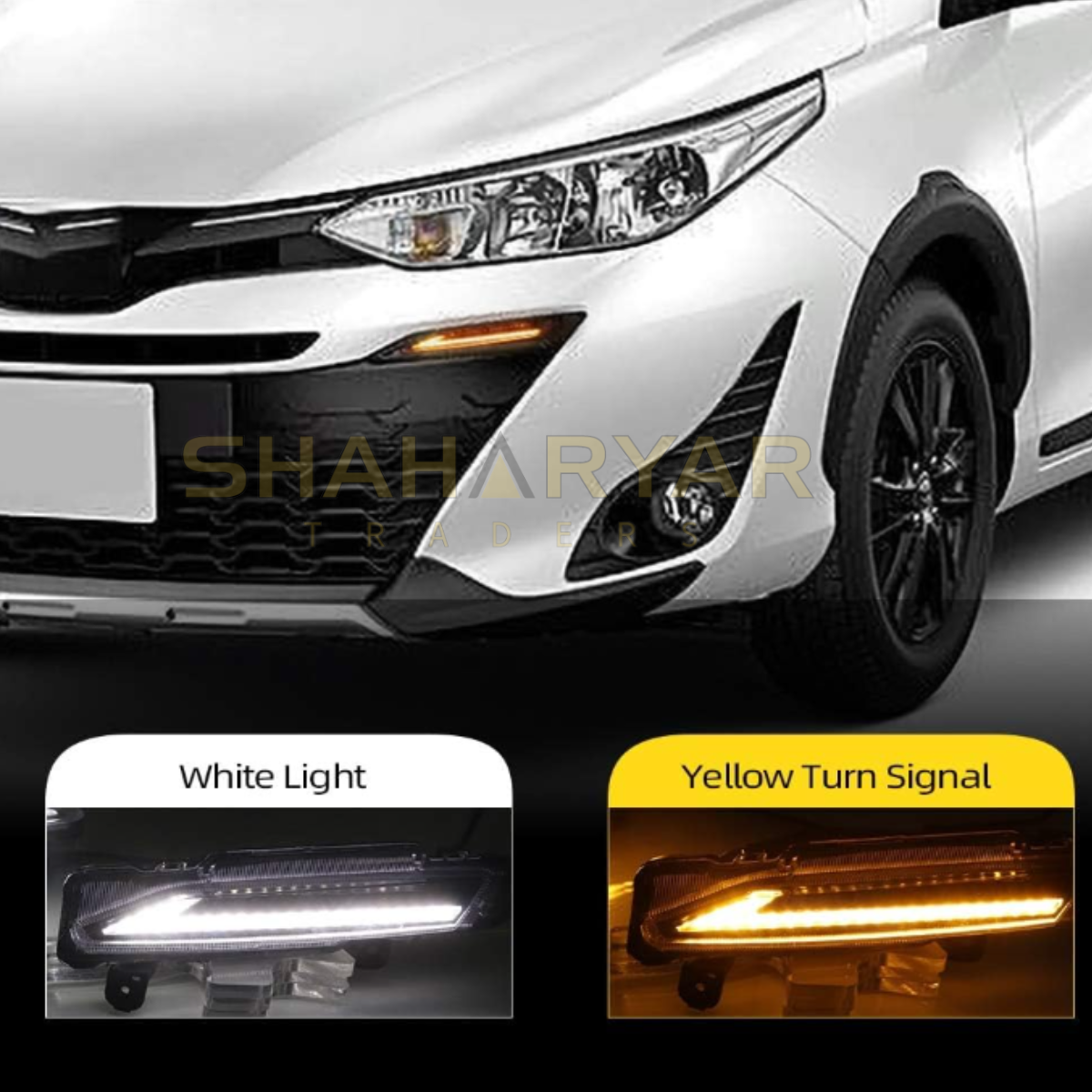 Toyota Yaris Nike style Front Bumper turn Fog Lamp White Light - Model 2017 to 2021 - Image 1