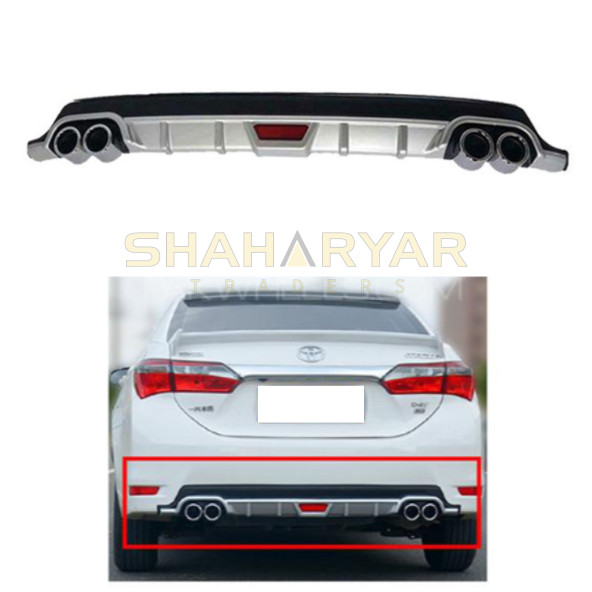 Toyota Corolla Exhaust Diffuser with Light - Thumbnail 2