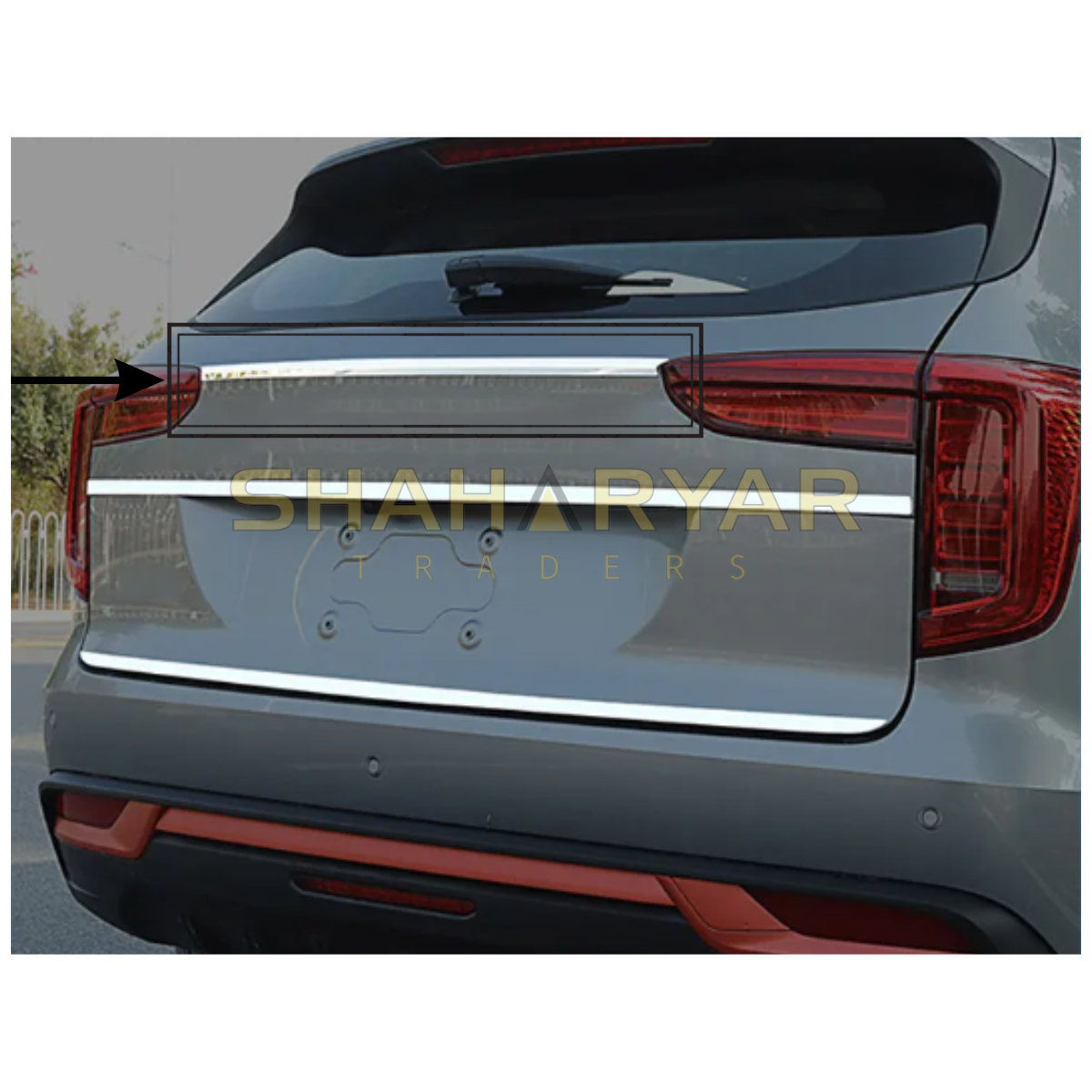 Haval Jolian Rear Trunk Upper Chrome Trim Strip Sticker - Model 2021 - 2022
