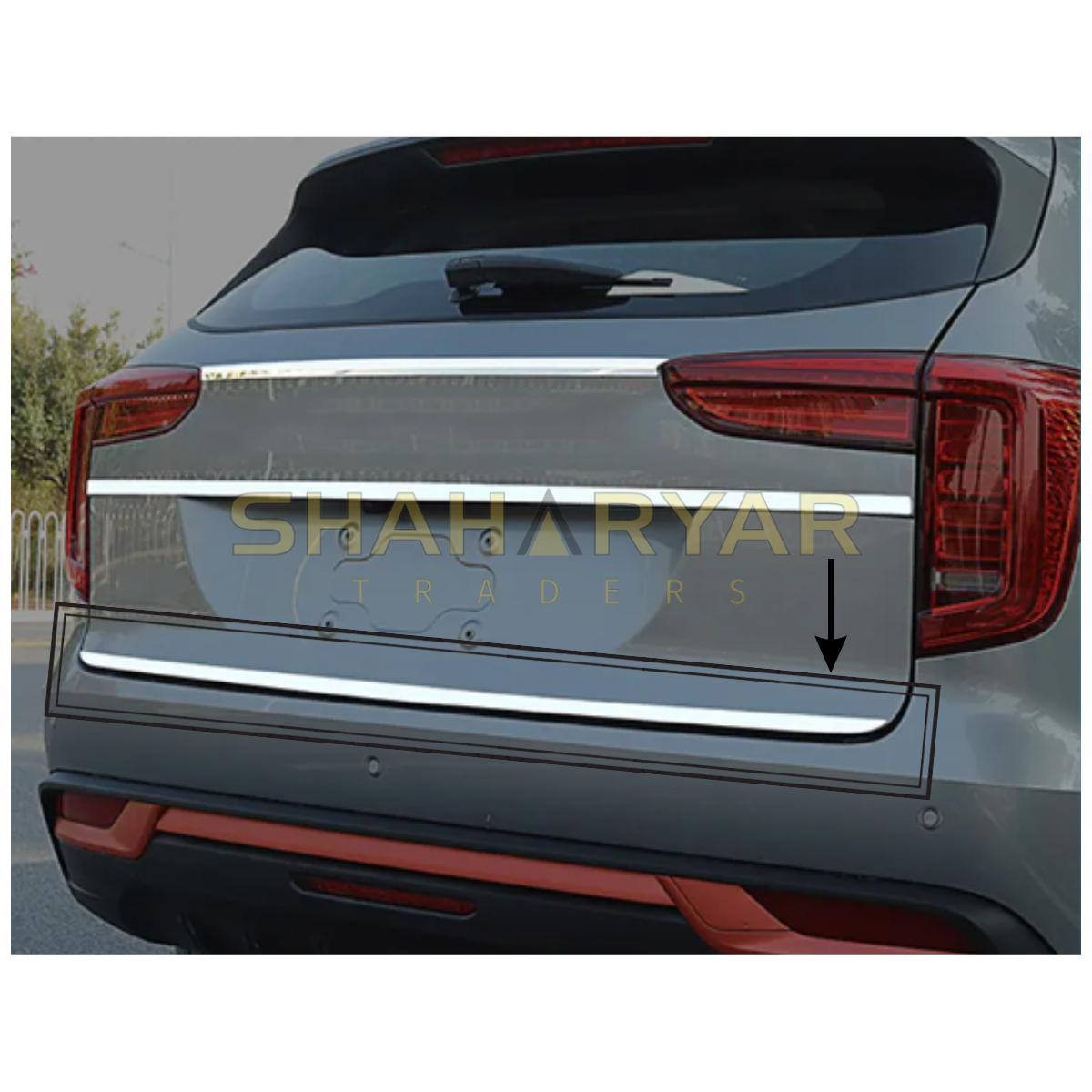 Haval Jolian Rear Trunk Bottom Chrome Trim Strip Sticker – Model 2021 – 2022