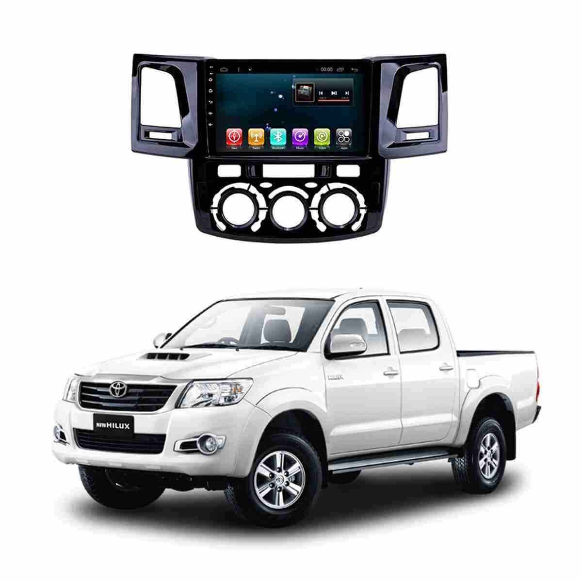 Toyota Hilux Vigo 2012 to 2016 Android Panel HD Player IPS Display Multimedia System - Image 1