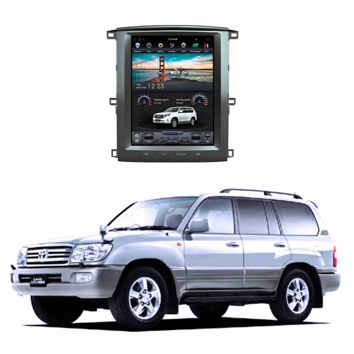 Toyota Land Cruiser / Cygnus 2002 to 2008 Android Tesla LCD Screen IPS Display Multimedia System - Image 1