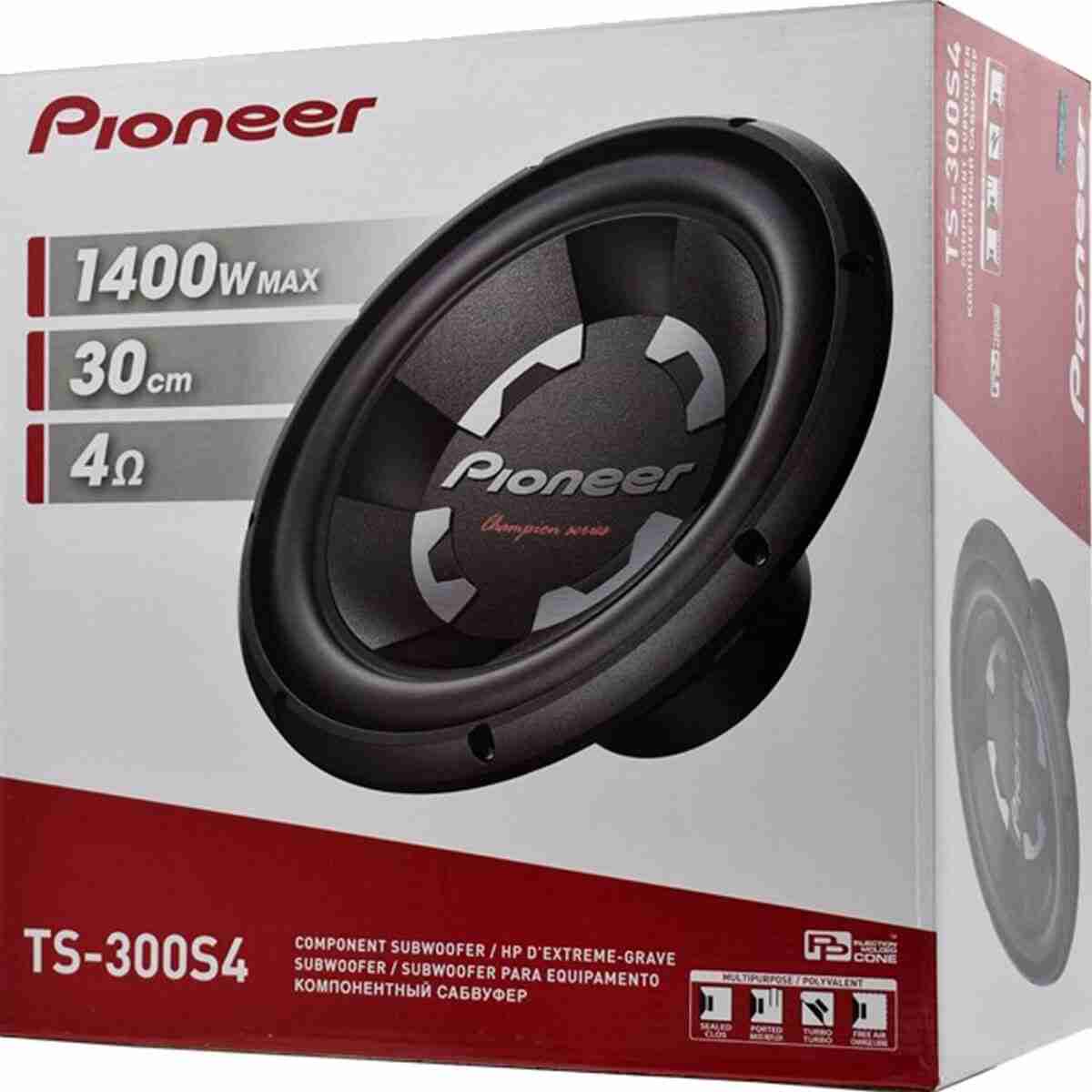 Pioneer TS-300S4 30cm Champion Series Subwoofer (1400 W) 4 Ohm Single Voice Coil - Thumbnail 2