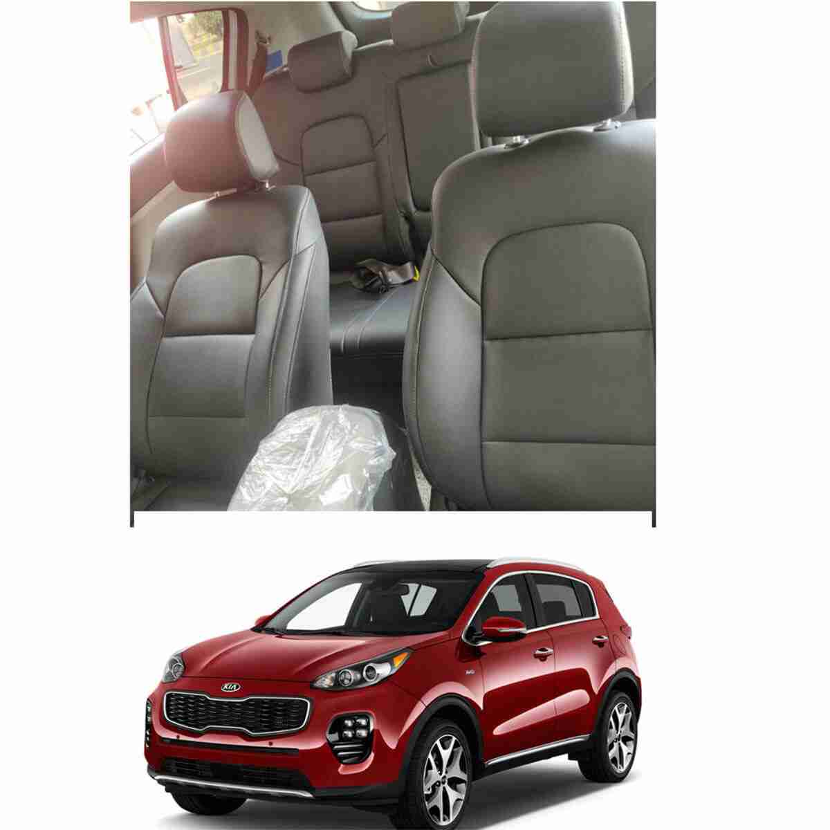 Seat Cover in Black Color Japanese Rexine for Kia Sportage 2019 to 2020 - Image 1