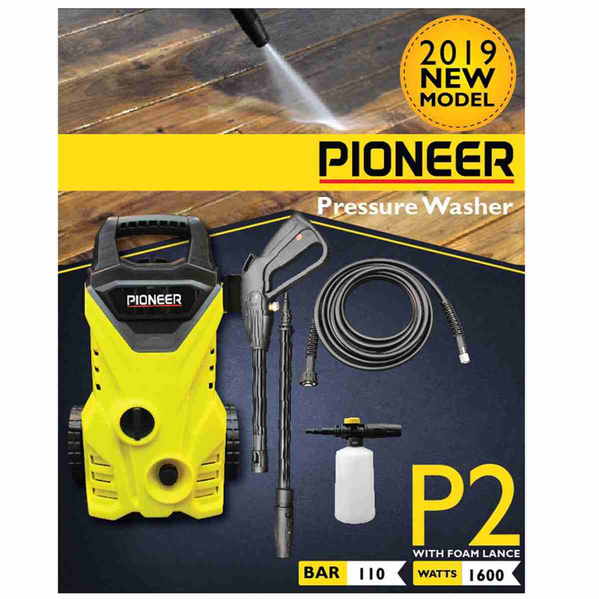 Pioneer Pressure Washer P2 with Foam Lance - 110 Bar - 1600 Watts - 100% Copper - Thumbnail 3