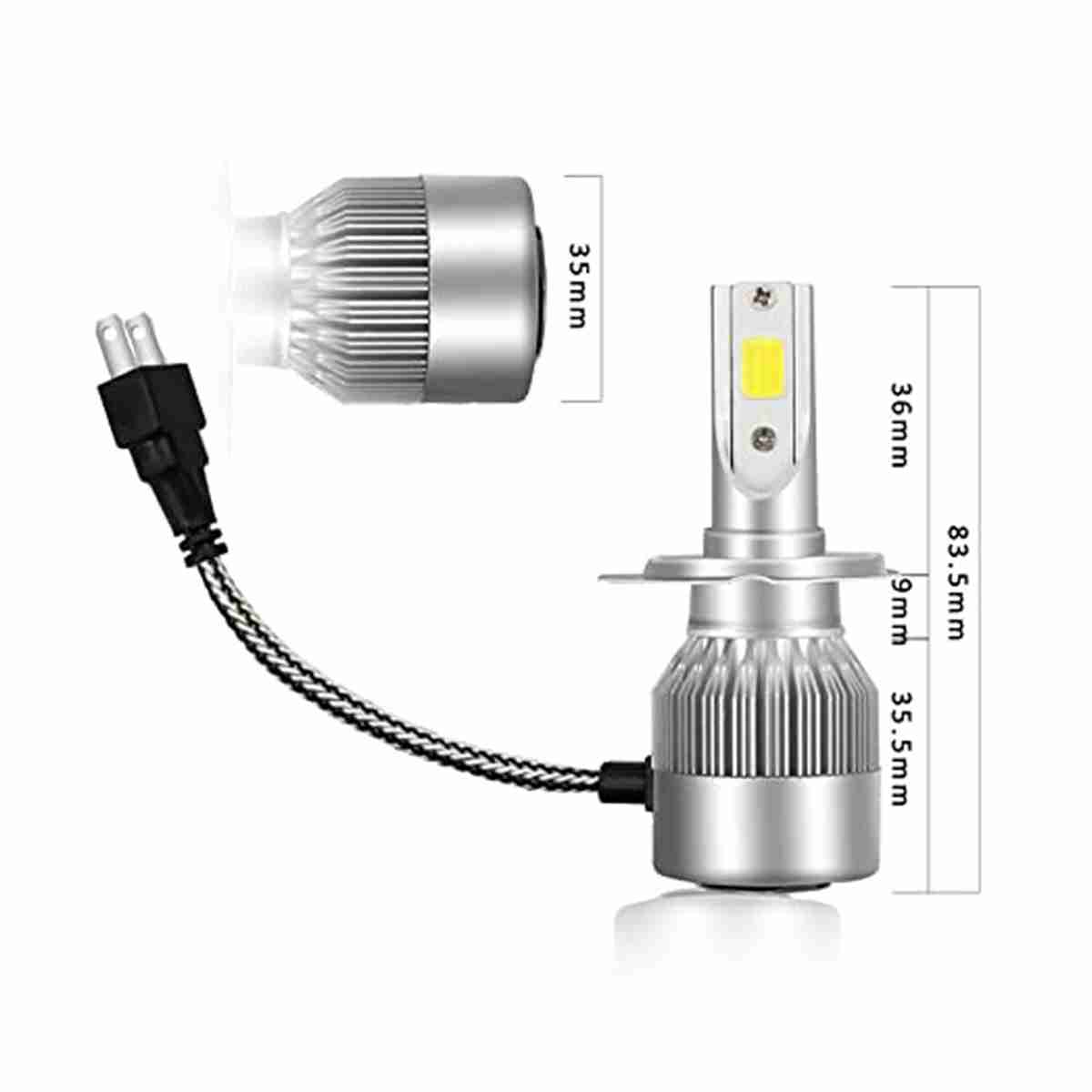 GYMKA Silver LED Headlights - Auto LED Lighting System  40W Quick Start - Grips 9005/9006/H4/H11/H3/H7 - Thumbnail 2