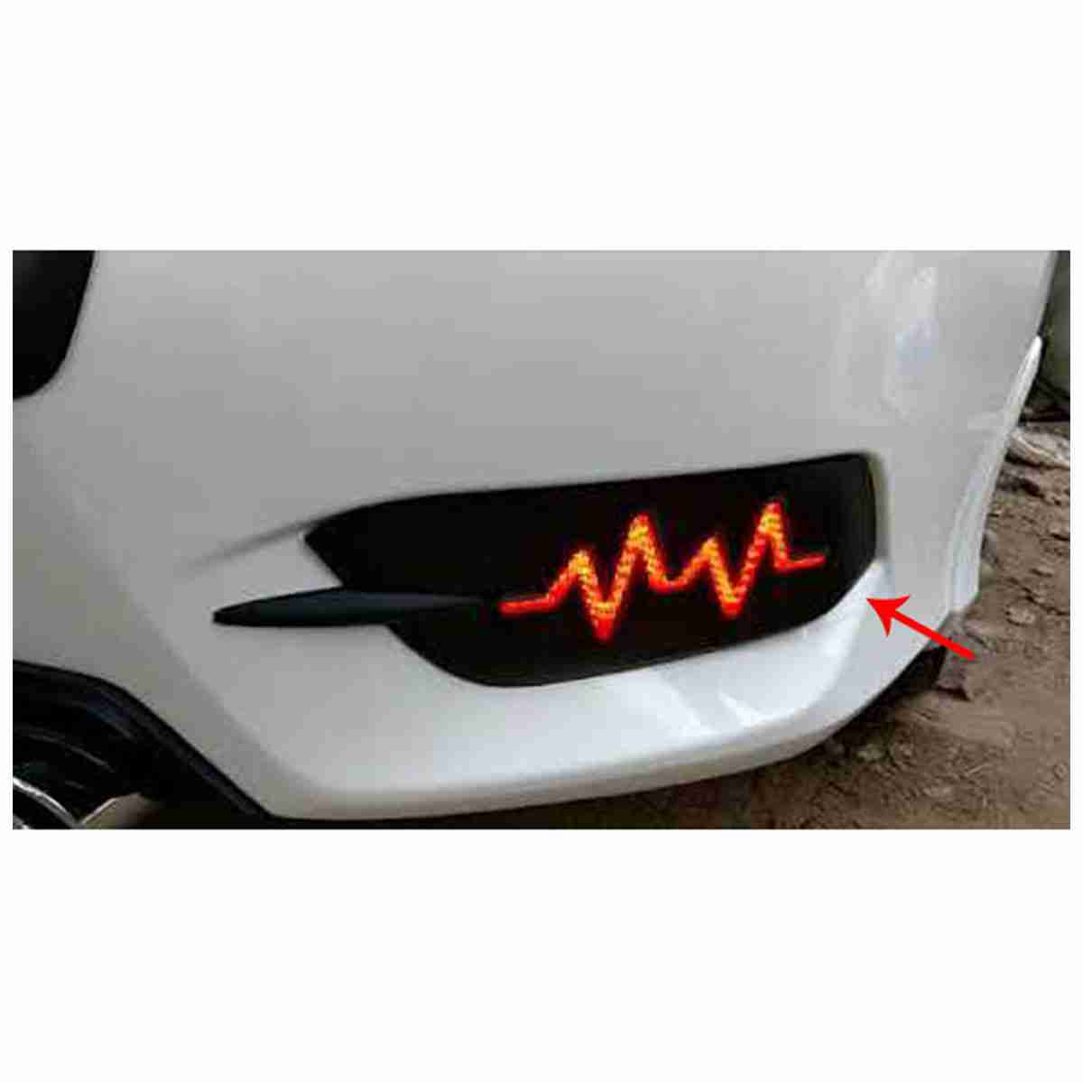 Back Bumper Reflector Led Light Heartbeat Style for Civic 2016 to 2019 - Thumbnail 3