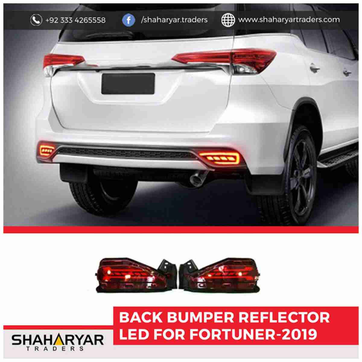 Back Bumper Reflector Led for Fortuner-2019 - Thumbnail 4