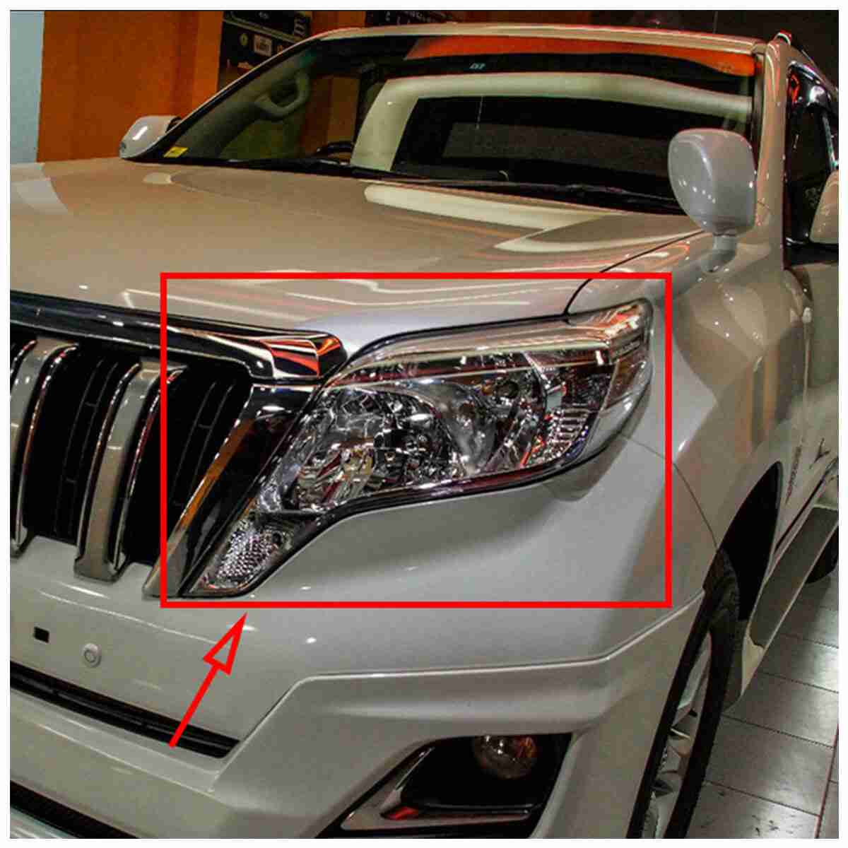 Front Headlight / Head Lamp OEM Pair LED Light Toyota Prado FJ150 2009 to 2015 - Image 1