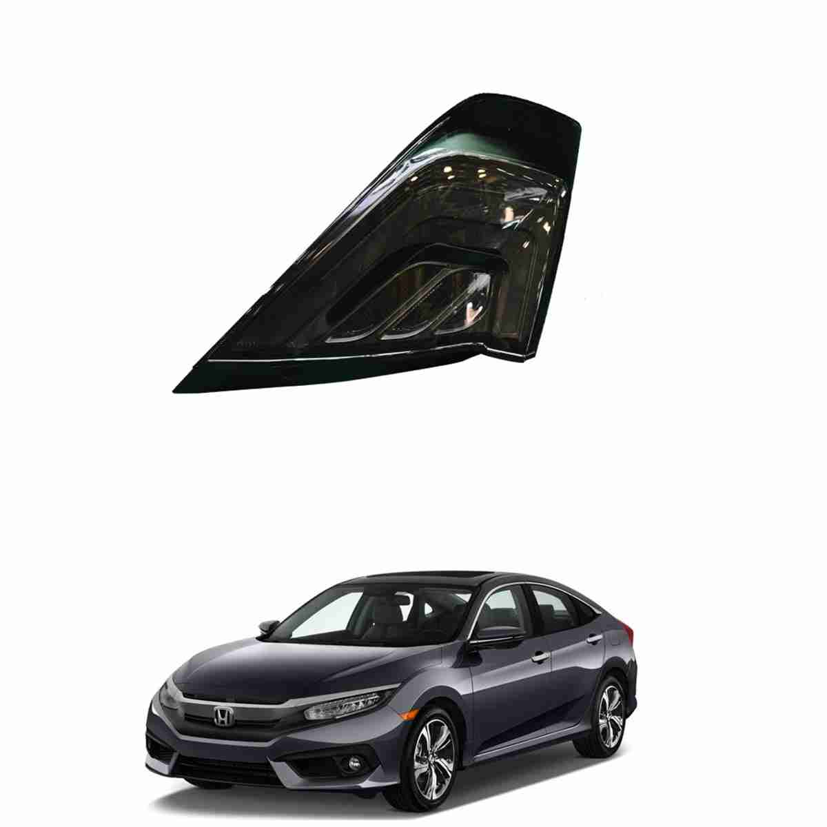 Back Sequential LED Lava Light In Smoke Black Color For Honda Civic 2016 to 2019 - Thumbnail 2