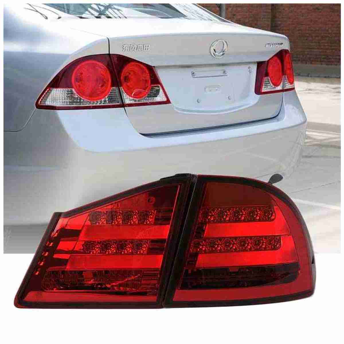 Rear Tail Light LED Red for Honda Civic 2007 to 2012 - Thumbnail 2