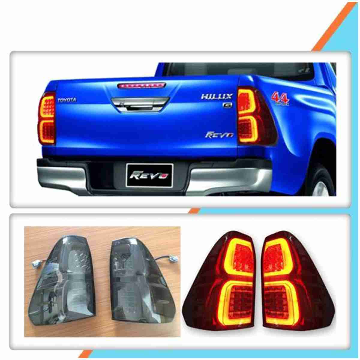 Tail Lights LED Smoke Black for Toyota Hilux Revo 2016 to 2020 - Image 1