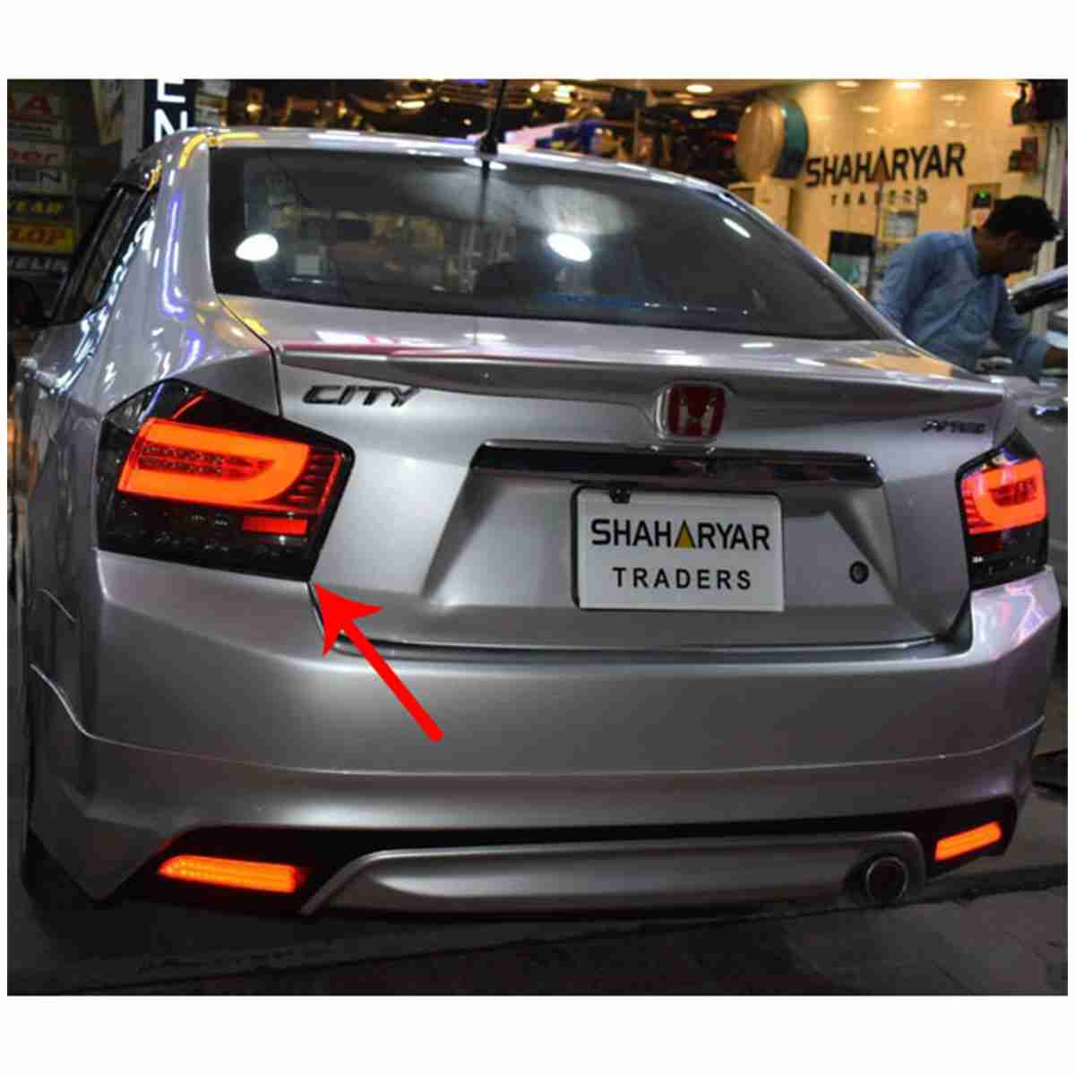 Back Lava Light Smoke with LED for Honda City 2009 to 2020 - Image 1
