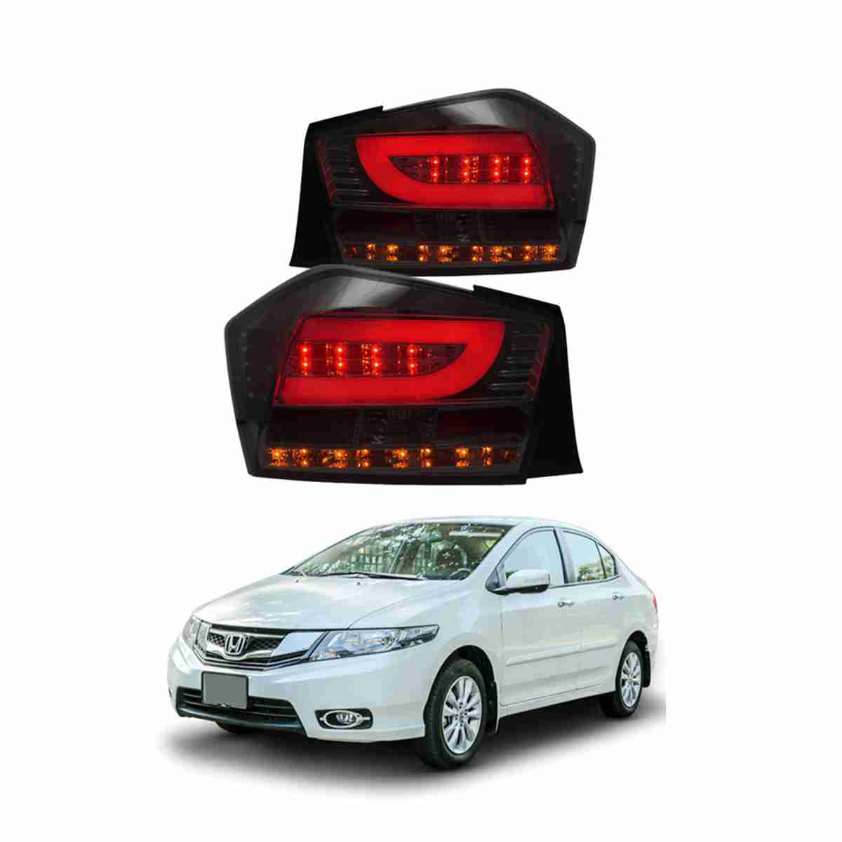 Back Lava Light Smoke with LED for Honda City 2009 to 2020 - Thumbnail 3