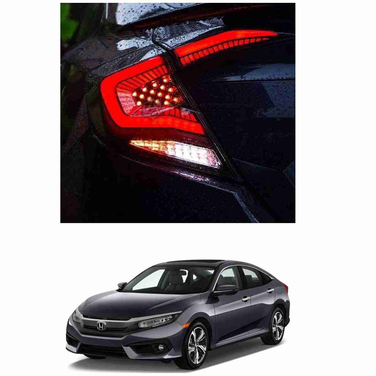 Back Tail Lamps - Back Lights Snake Style V7 for Honda Civic 2016 to 2020 - Thumbnail 2