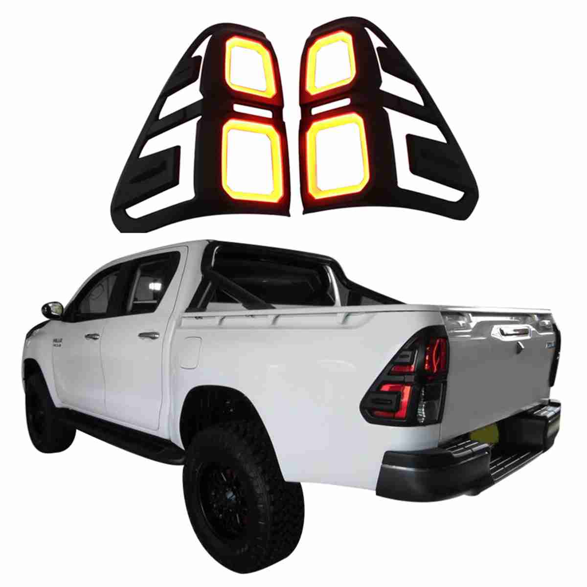 Back Tail Light DRL Daylight Cover for Toyota Hilux Rocco 2019 to 2020 - Thumbnail 2