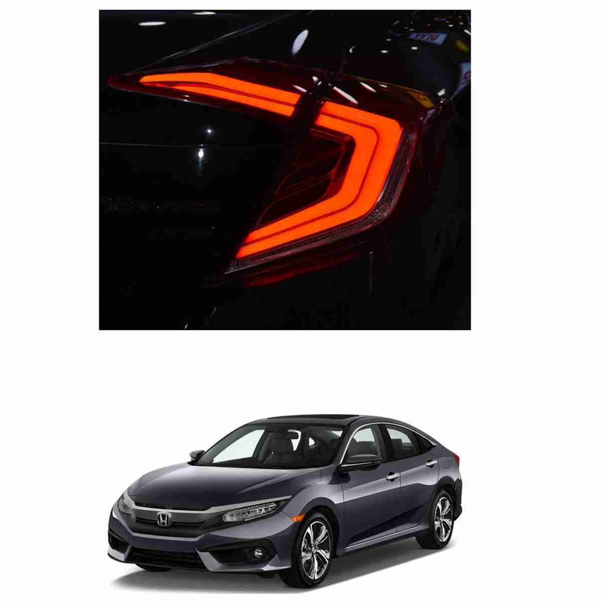 Back Tail Sequential LED Lava Light In Red Color for Honda Civic 2016 to 2019 - Thumbnail 2