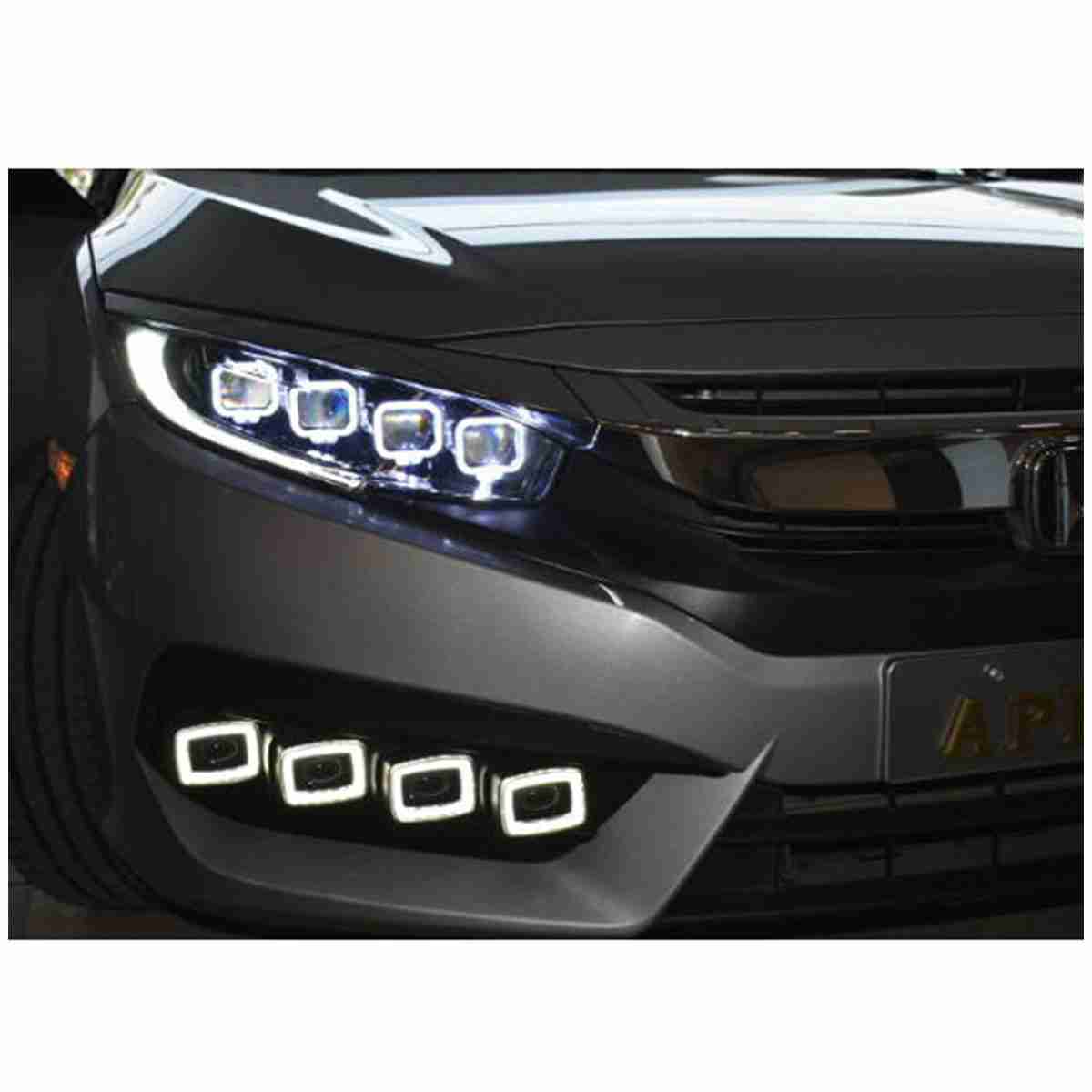 Fog Lamp DRL Cover Bugatti Style Honda Civic 2016 to 2020 - Thumbnail 2