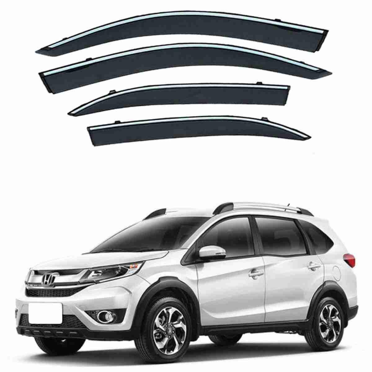 Honda BRV 2017 to 2019 - Black Tinted Chrome Trim Air Press - Door Window Visor - Vent Shade - Sun Guard Special - Image 1