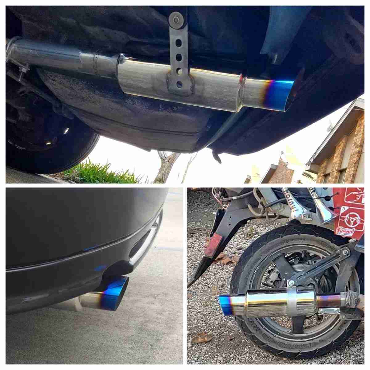 HKS Trim Cut Universal Exhaust Pipe Burnt Tip Neo Chrome - Thumbnail 2