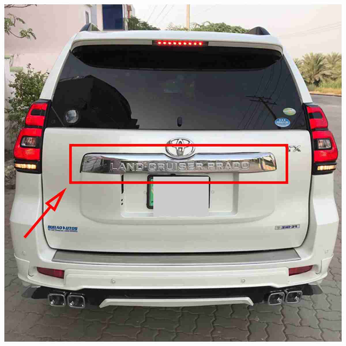 Toyota Prado FJ150 2009 to 2018 - Back - Rear Trunk Garnish Full Chrome - Thumbnail 2
