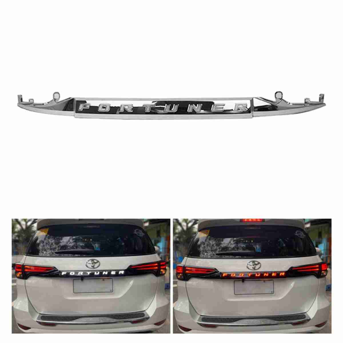 Toyota Fortuner 2018 LED Trunk Garnish Chrome - Image 1