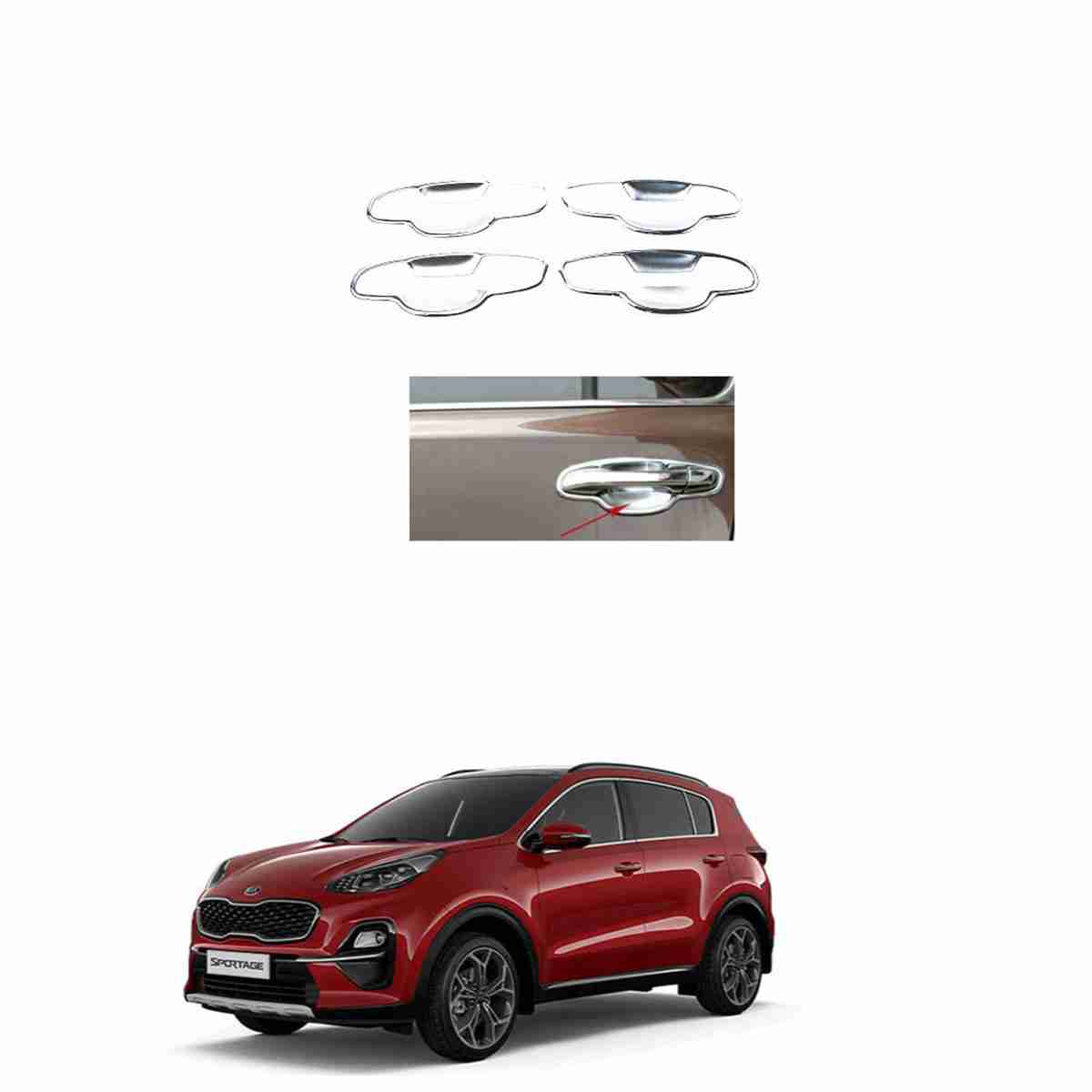 Door Handle Bowl Chrome for KIA Sportage 2020 to 2021 - Thumbnail 2