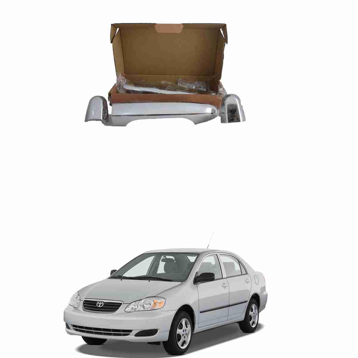 Chrome Door Handle for Toyota Corolla 2002 to 2008 - Thumbnail 2