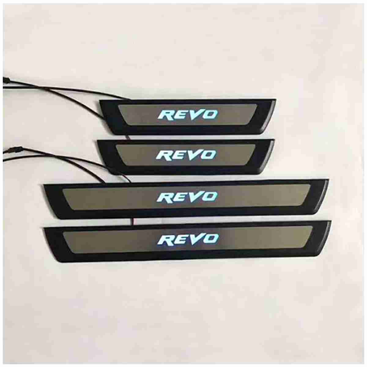LED Door Sill Protector Plates - Door Sill Scuff Plate Cover Trim Style B - 4 Pcs for Toyota Hilux Revo 2016 to 2020 - Image 1