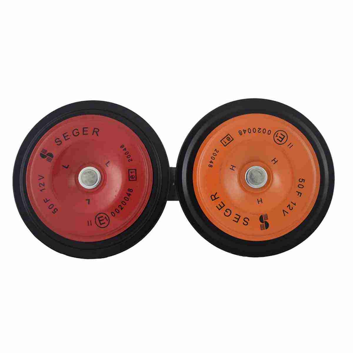 SEGER Trumpet Car Horn Set - High Tone - 12 Volt - Universal Fit - 60B Series 12V Loud Horn with Brackets - Thumbnail 2