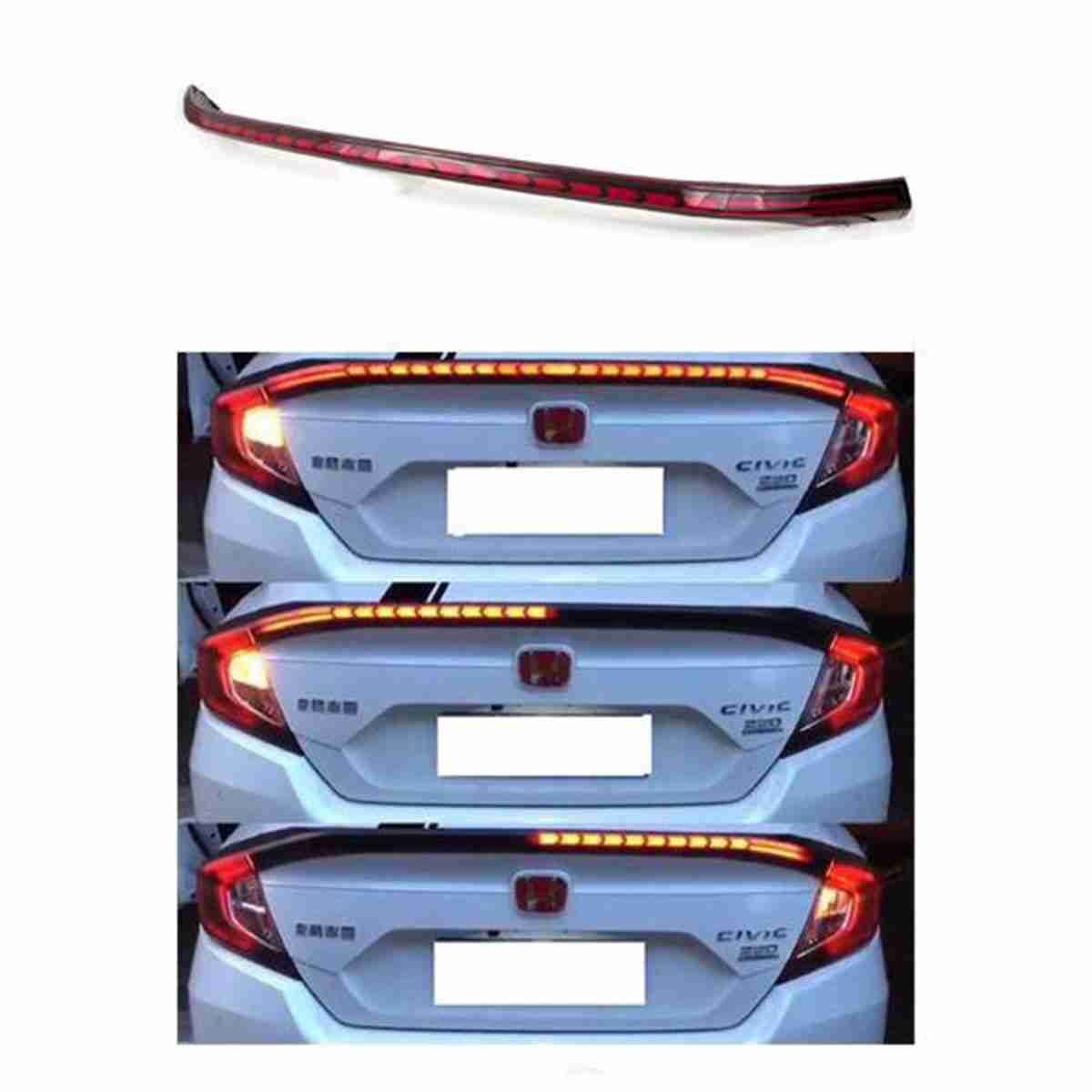 Honda Civic 2016 to 2020 - Cobra Style Running LED Spoiler - Thumbnail 2